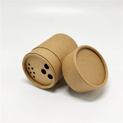 Custom Food Grade Kraft Paper Tube Box With Powder Shaker