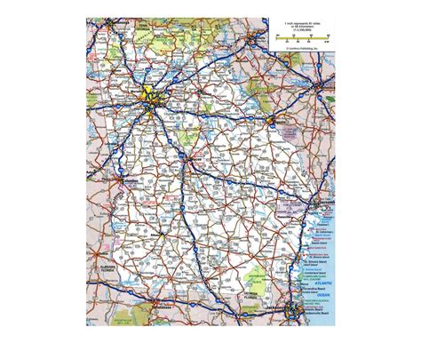 Large Detailed Roads Highways Map Georgia State Cities