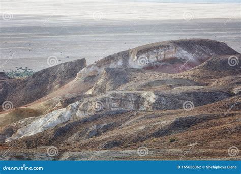 Beautiful Color Cliffs In The Canyon Of The Ustyurt Plateau Stock Photo