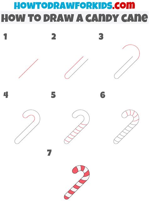 How to Draw a Candy Cane - Easy Drawing Tutorial For Kids