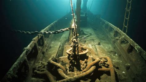 Shipwrecked Titanic, Remains of Sunken Ship Wreck at the Bottom of the ...