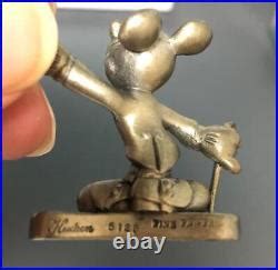 Vtg Disney Mickey Mouse Figurine Hudson Fine Pewter Usa Disney Mickey