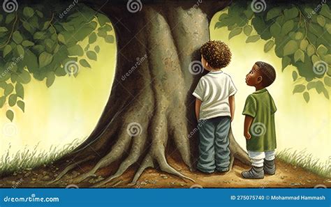 growing   child   tree   generative ai stock