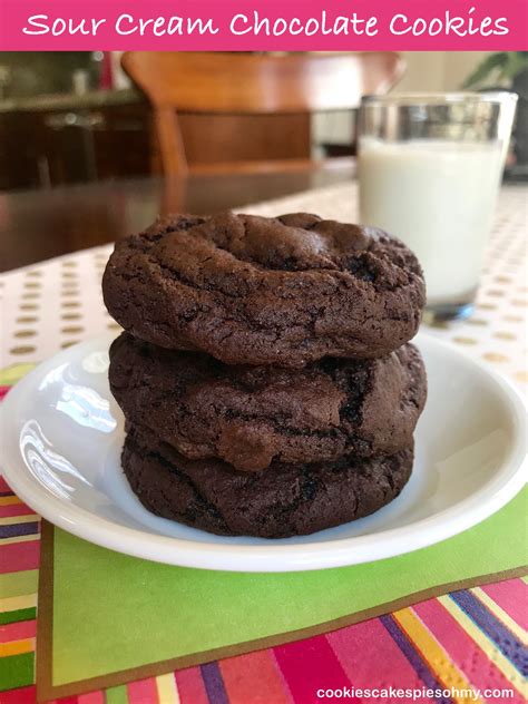 Sour Cream Chocolate Cookies Sour Cream Cookies Sour Cream Recipes Sour Cream Desserts