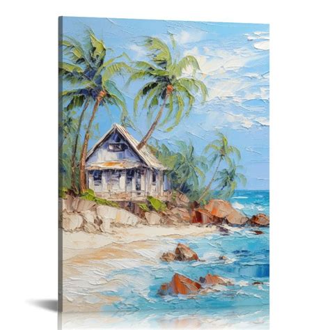 Onetech Beach Pictures Wall Art Canvas Prints Seascape Poster Bathroom