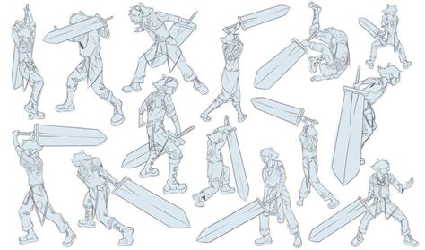 Greatsword Gestures By Owen Eastman Drawing Fighting Poses Gesture