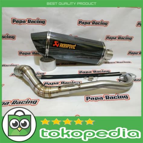 Jual Knalpot Akrapovic Layang Karbon Fullset AEROX 155 NMAX 150 155