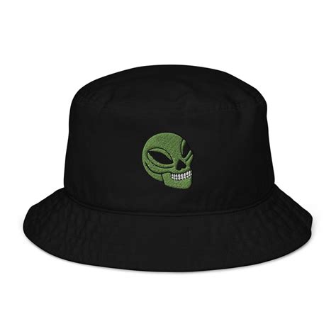 Alien Skull Bucket Hat Wide Brim Hat Fashion Bucket Hat Handmade Sun Hat Fascinator Summer