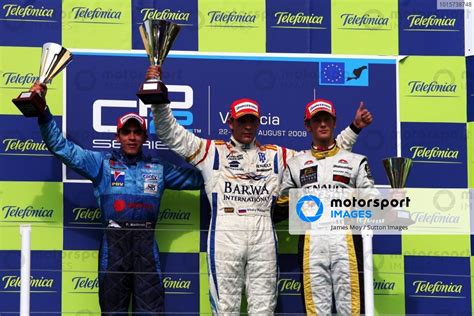 The Podium L To R Pastor Maldonado Ven Piquet Sport Second