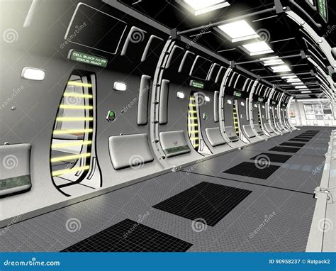 Futuristic Prison Cell Block Stock Illustration Illustration Of