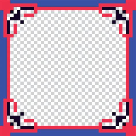 Premium Vector Pixel Art Unique Retro Frame Blue Colorful