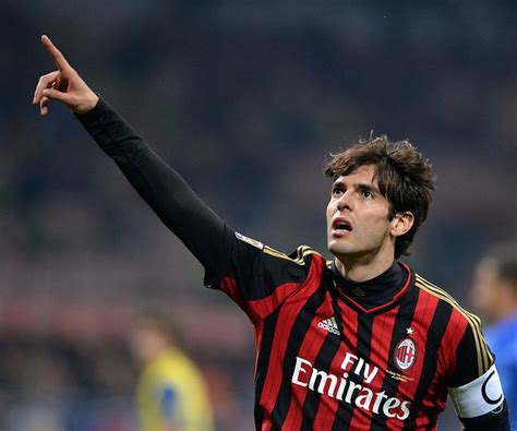 Kaka of AC Milan celebrates scoring the third goal during the Serie A ...