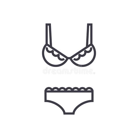 Lingerie Bra And Pantie Vector Line Icon Linear Concept Outline Sign