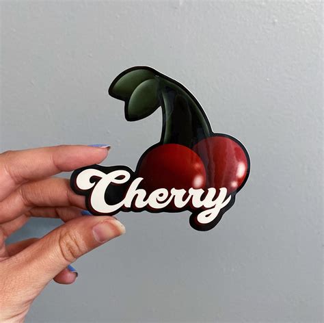 Vinyl Cherry Sticker Etsy