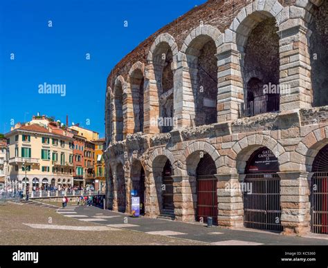 Arena Of Verona At Piazza Bra Verona Veneto Italy Europe Stock