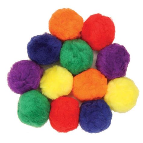 Pom Pons Assorted Colors 70 Mm 12 Pieces Ck 16654 Dixon