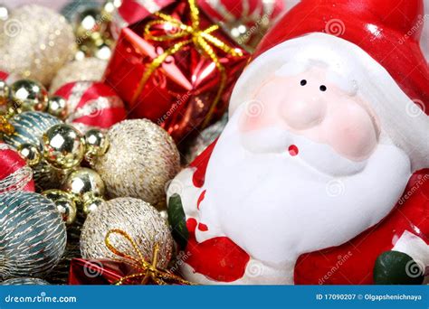 Santa Claus with Christmas Decorations Stock Image - Image of ...