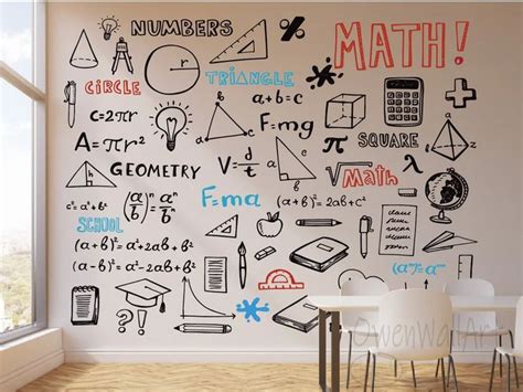 Graffiti Doodle Math Wall Sticker Science Wall Art For School Etsy In