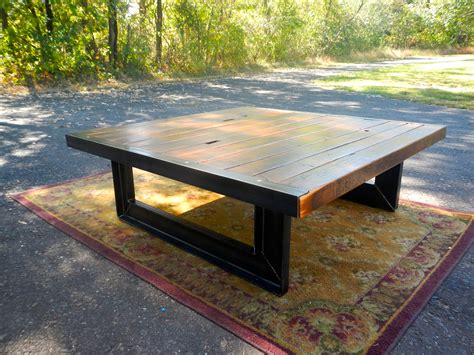 Custom Reclaimed Wood And Welded Steel Coffee Table By Don Yacovella