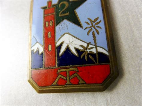 Ancienne médaille insigne 2ème RTM Régiment Tirailleurs Marocains