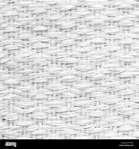 White Hand Weaving Matting Tweed Fabric Texture Closeup Square