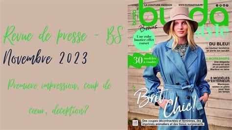 Revue De Presse Burda Style Novembre 2023 YouTube