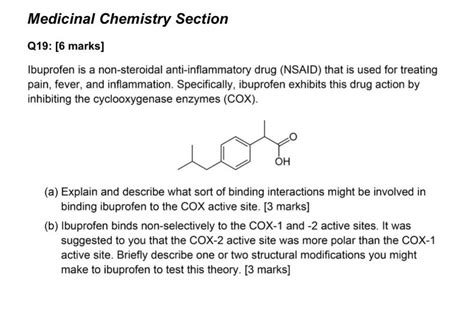 Solved Ibuprofen Is A Non Steroidal Anti Inflammatory Drug Chegg