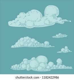 Hand Drawn Vintage Engraved Clouds Vector Stock Vector Royalty Free