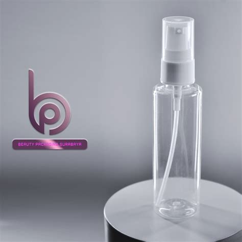 Jual Botol Plastik PET 60ml RF Bening Tutup Pump Treatment Half Cap