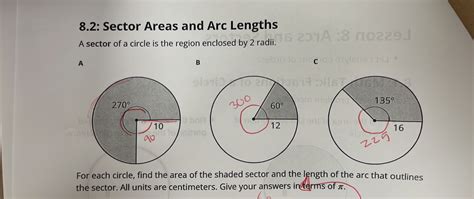 Solved Sector Areas And Arc Lengths A Sector Of A Circle Is The