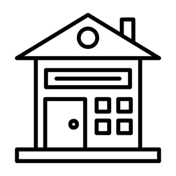 Line House Icon Flat Design Vector Illustration Home Lineal Icon Png