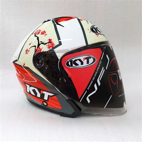 Jual Helm KYT NFJ Xavi Sakura Halfface Double Visor Original Shopee