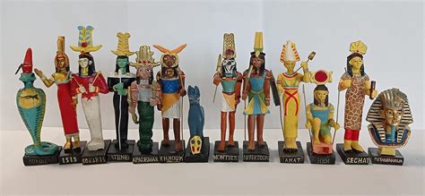 Vintage Ancient Egyptian Deities Set of 12 Figurines - Miniature ...