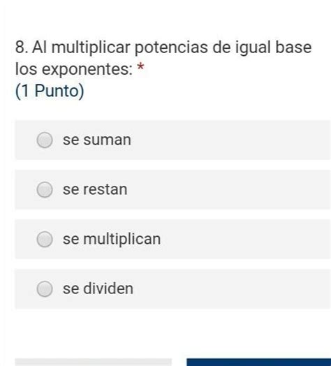 Al Multiplicar Potencias De Igual Base Los Exponentes Se Suma Se Resta