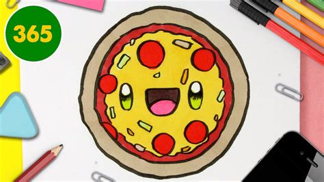 COMMENT DESSINER PIZZA KAWAII ÉTAPE PAR ÉTAPE Dessins kawaii facile