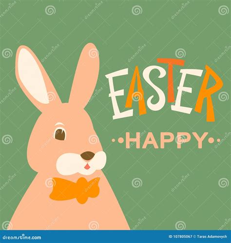 Ejemplo Feliz Del Vector De Pascua Del Conejo Plano Ilustración del