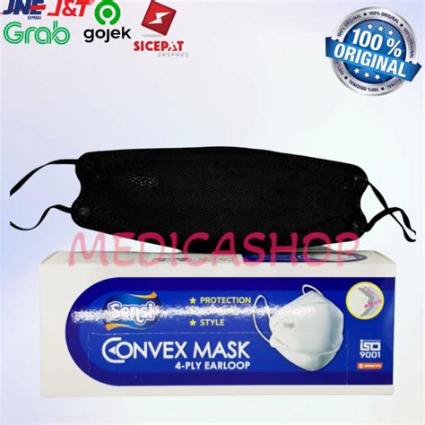 Masker Sensi Convex Mask Hitam Ply Box Isi Pcs Lazada Indonesia