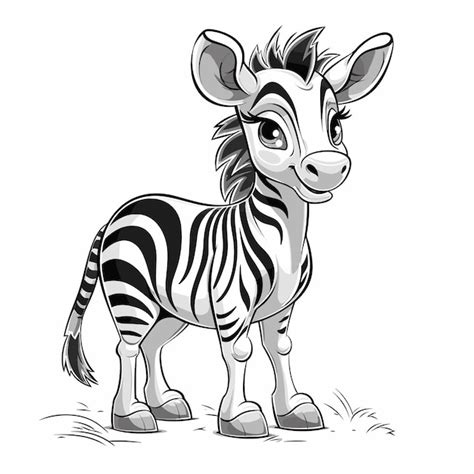 Cute Z Bre En Noir Et Blanc Livre De Coloriage Pour Enfants Girafe