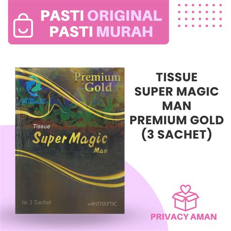 Tissue Super Magic Man Premium Gold Antiseptik 3s Tisu Pria Box Isi 3