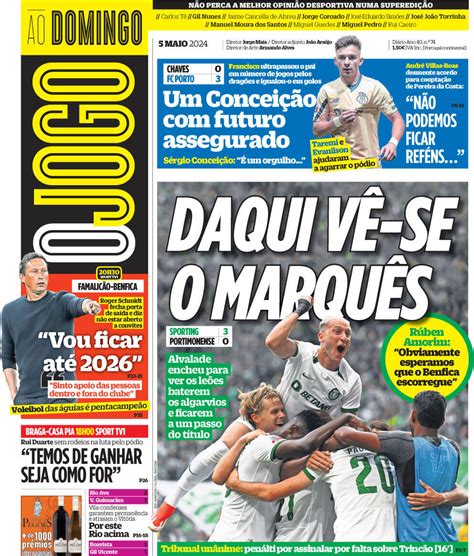 Capa Jornal O Jogo 5 Maio 2024 Capasjornais Pt