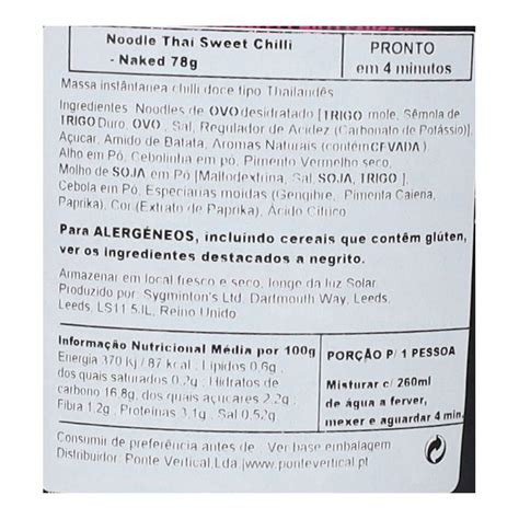 Naked Thai Sweet Chilli Noodles 78g Noodles Pasta Pasta Rice