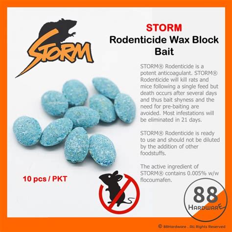 Basf Storm Rodenticide Wax Block Bait Racun Tikus Ubat Tikus Rat