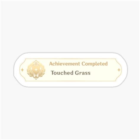 "Genshin Achievement “Touched Grass”" Sticker for Sale by Akemis-Shop | Redbubble