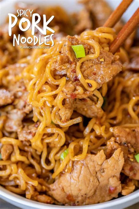 Spicy Pork Noodles Plain Chicken