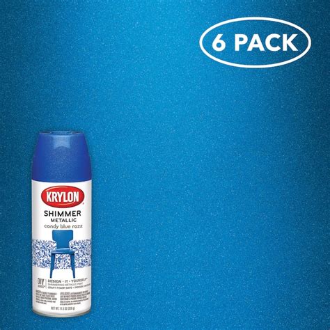 Krylon Shimmer Metallic 6 Pack High Gloss Candy Blue Razz Metallic