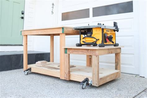 DIY workbench for table saw - Hydrangea Treehouse