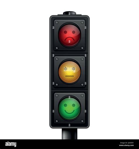 Vector D Realistic Road Traffic Lights Isolated Stop Wait Go