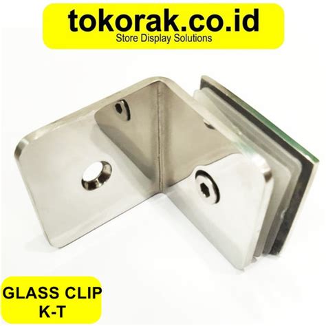 Jual Glass Klip Kaca Tembok Clip Kaca Dinding Siku L Jepit Konektor