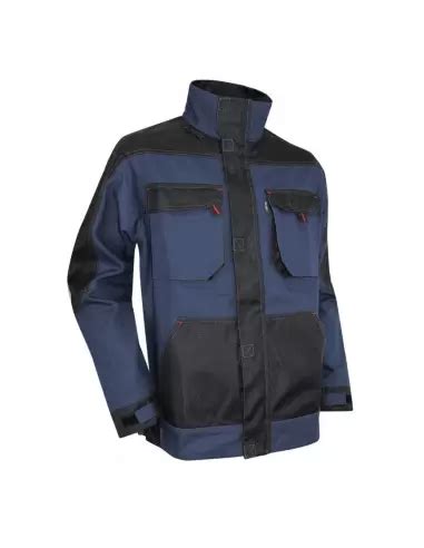 Blouson Veste De Travail Bicolore Bleu Noir Braise Lma Ifd