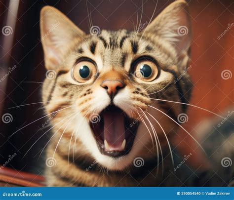 Gato Cinza Que Tem Boca Aberta Humor Meme Foto De Stock Imagem De